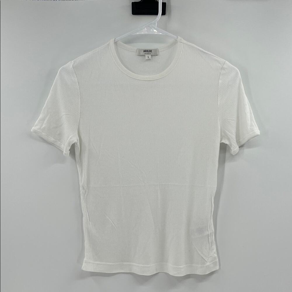 Agolde Women's Abbie Ribbed Tee - White - Small
